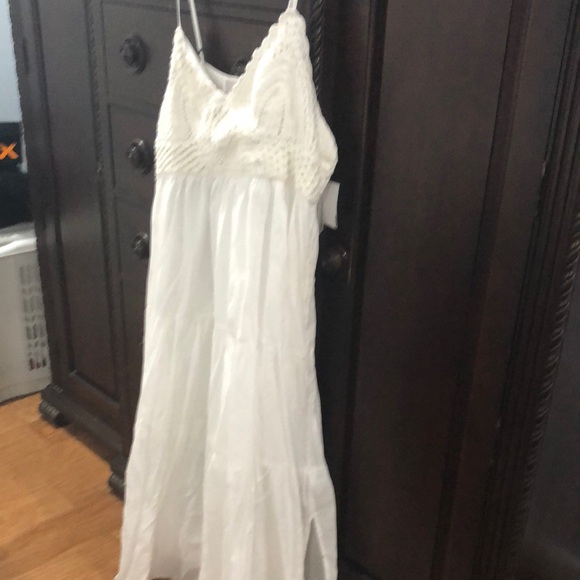 White Crochet Top Dress